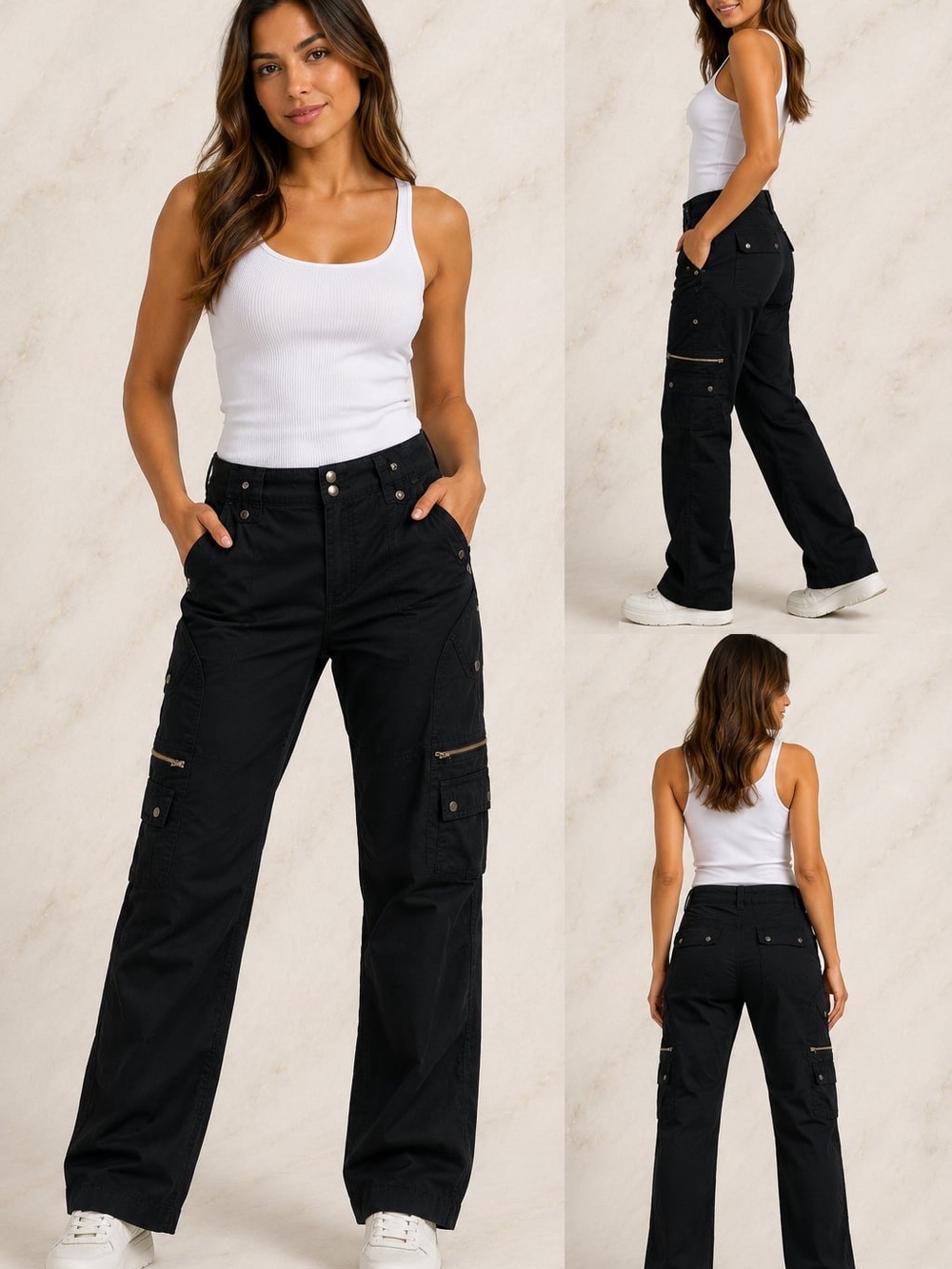 Cruel Girl Women’s Cargo Pants – Black – Size 11 Regular